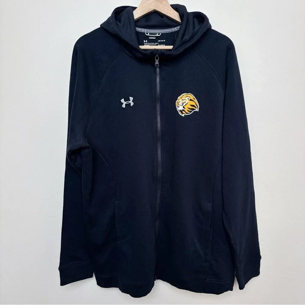 Under Armour Mens Large Cold Gear Hooded Full Zip Micro Fleece Liner Jacket